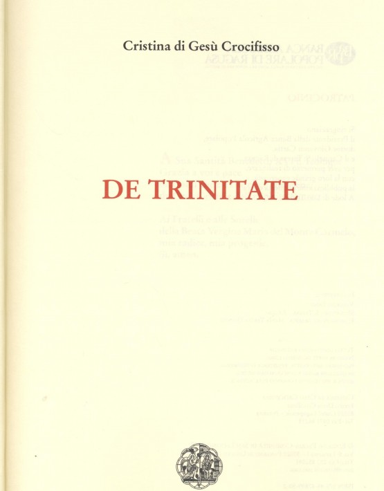 De Trinitate - prima pagina